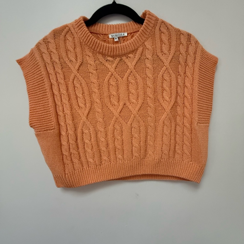 Mimosa Women's Peach Cable Knit Sweater